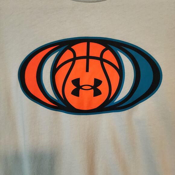 Under Armour Basketball T-Shirt Men's Large Loose Beige - Picture 3 of 4